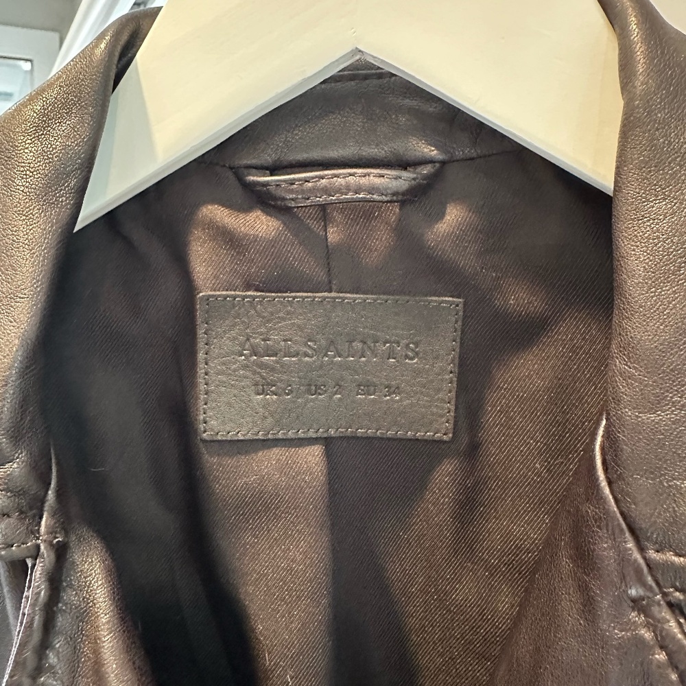 All Saints Conroy Leather Moto Jacket - Picture 3 of 4